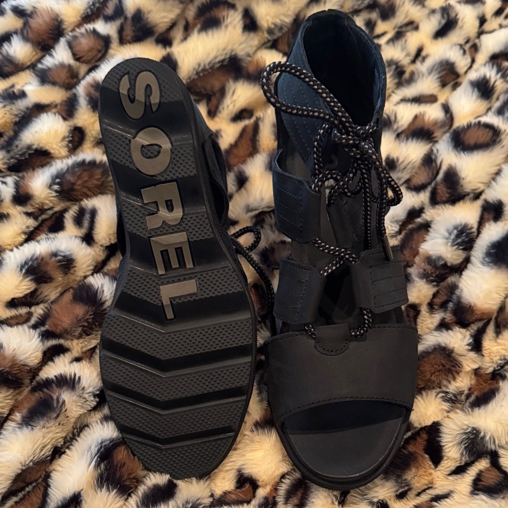 Sorel Black Strappy Sandals - Picture 3 of 3